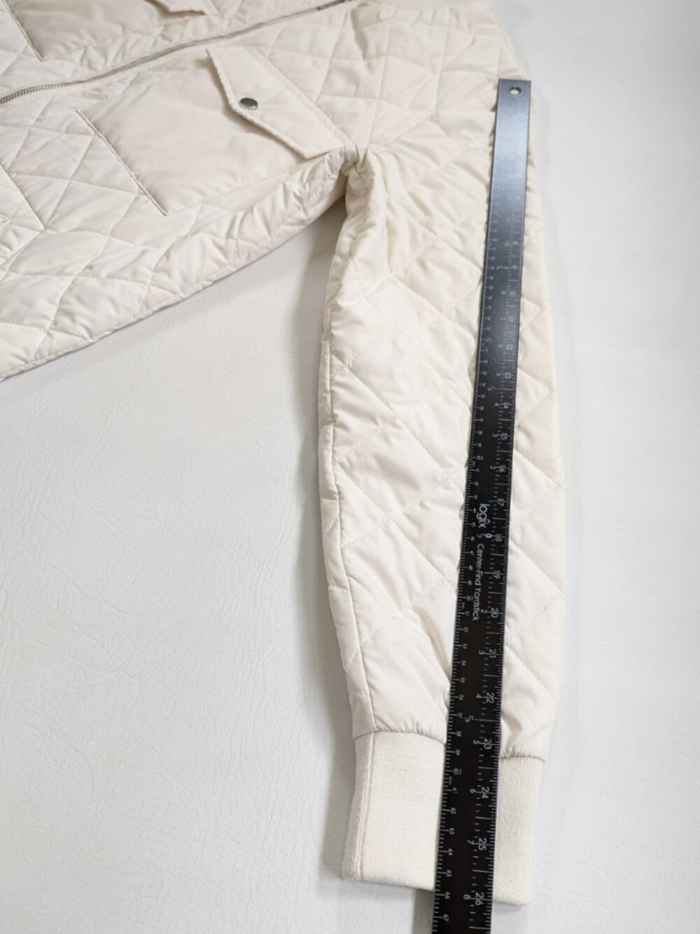 Zella Skyline Quilted Lightweight Longline Coat Size M Ivory - Picture 13 of 15
